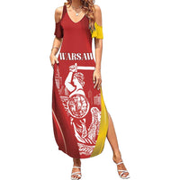 Warsaw Capital of Poland Personalized Summer Maxi Dress Syrenka Warszawska Sporty Style