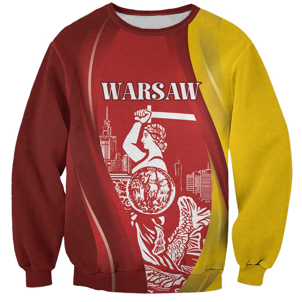 Warsaw Capital of Poland Personalized Sweatshirt Syrenka Warszawska Sporty Style