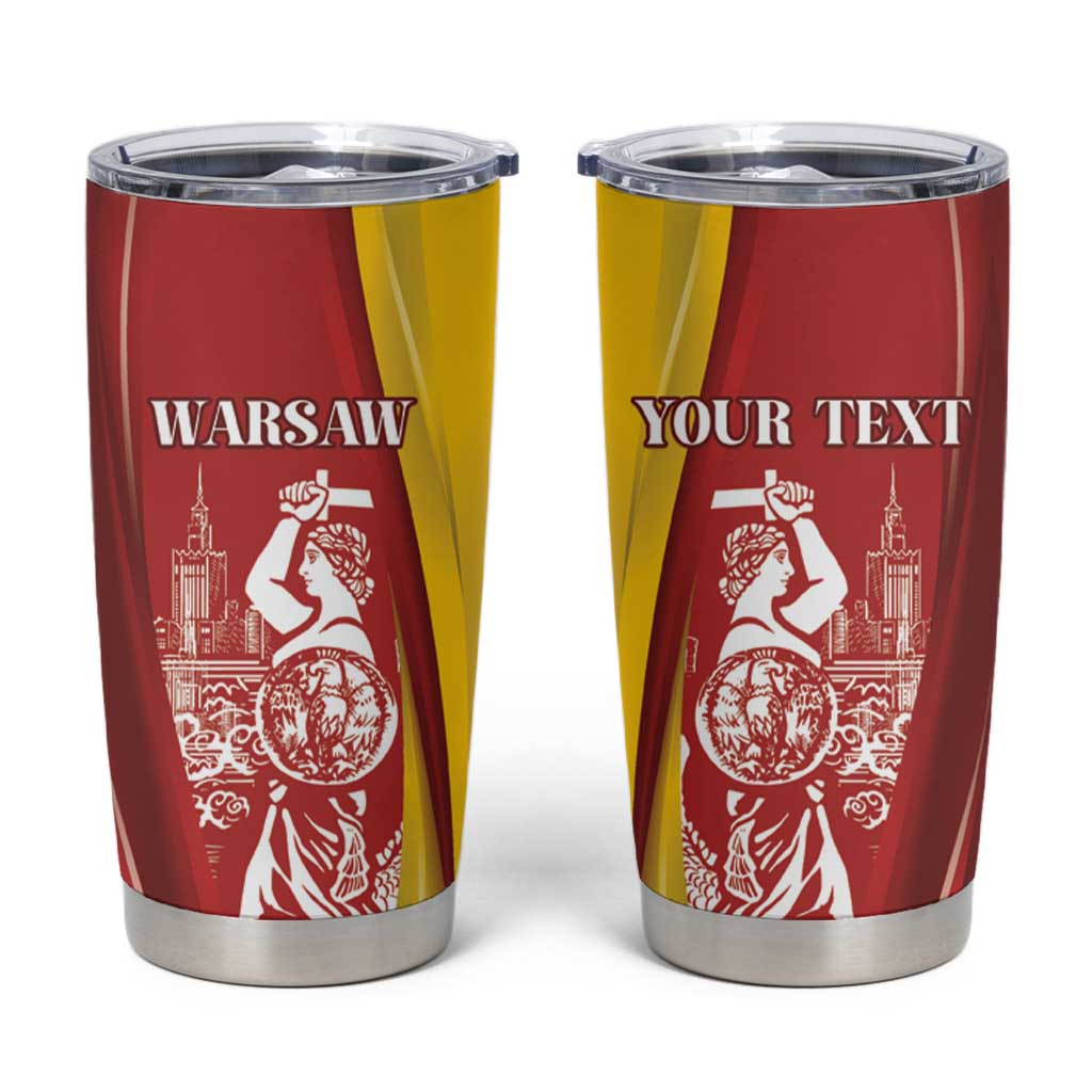 Warsaw Capital of Poland Personalized Tumbler Cup Syrenka Warszawska Sporty Style