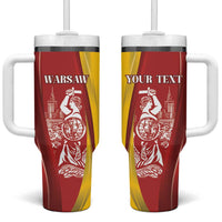 Warsaw Capital of Poland Personalized Tumbler With Handle Syrenka Warszawska Sporty Style