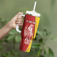 Warsaw Capital of Poland Personalized Tumbler With Handle Syrenka Warszawska Sporty Style