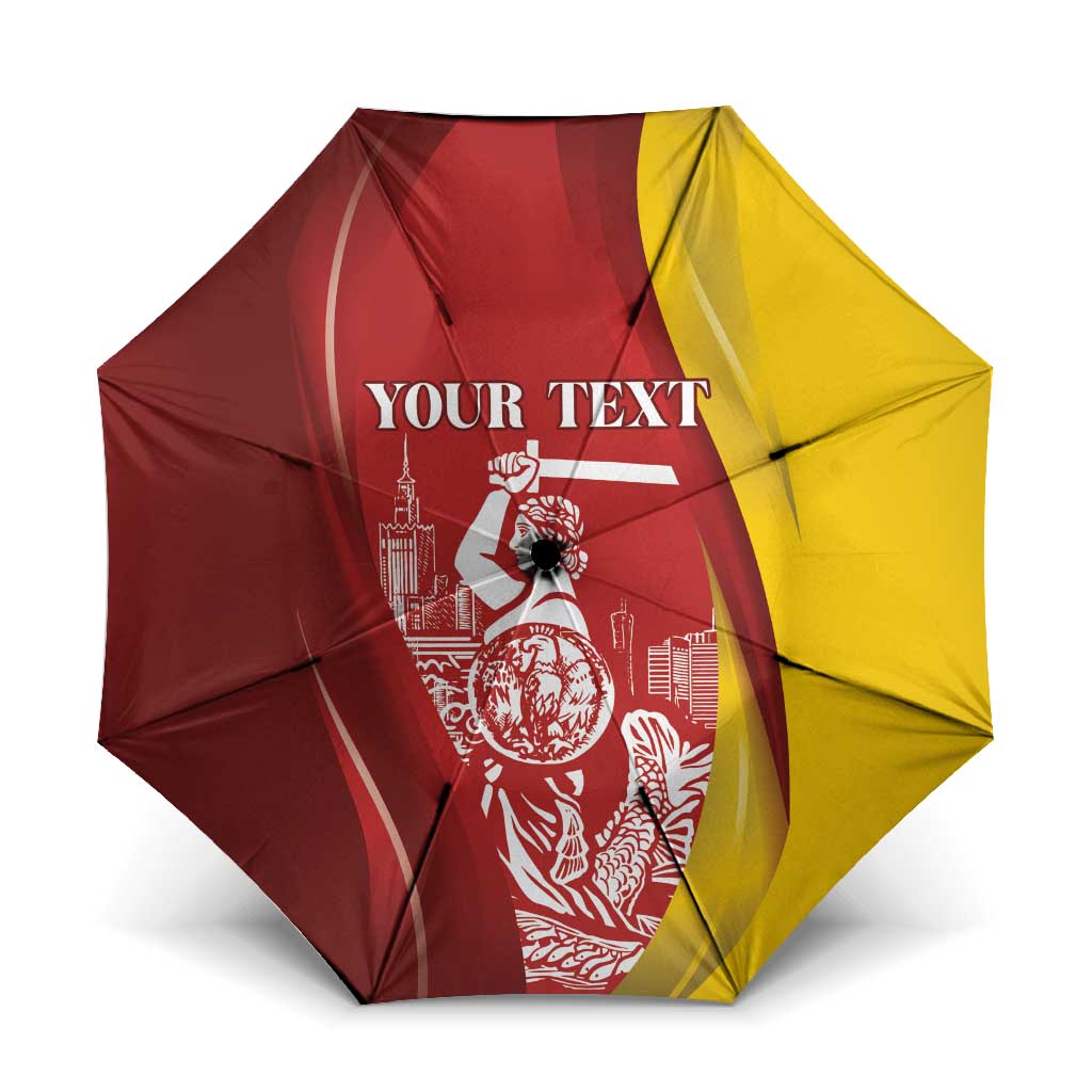 Warsaw Capital of Poland Personalized Umbrella Syrenka Warszawska Sporty Style