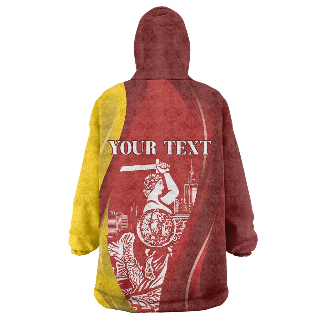 Warsaw Capital of Poland Personalized Wearable Blanket Hoodie Syrenka Warszawska Sporty Style