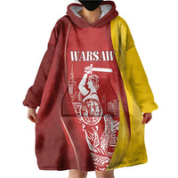 Warsaw Capital of Poland Personalized Wearable Blanket Hoodie Syrenka Warszawska Sporty Style