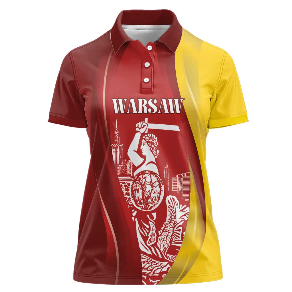 Warsaw Capital of Poland Personalized Women Polo Shirt Syrenka Warszawska Sporty Style