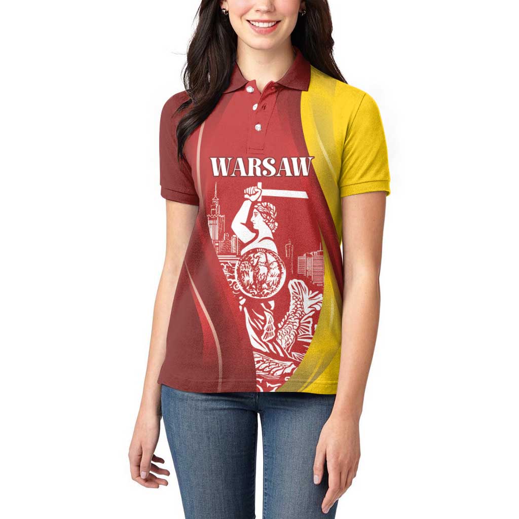 Warsaw Capital of Poland Personalized Women Polo Shirt Syrenka Warszawska Sporty Style