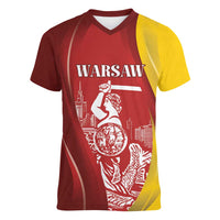 Warsaw Capital of Poland Personalized Women V-Neck T-Shirt Syrenka Warszawska Sporty Style