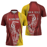 Warsaw Capital of Poland Personalized Zipper Polo Shirt Syrenka Warszawska Sporty Style