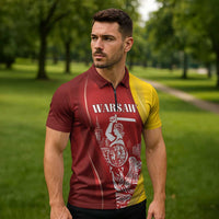 Warsaw Capital of Poland Personalized Zipper Polo Shirt Syrenka Warszawska Sporty Style