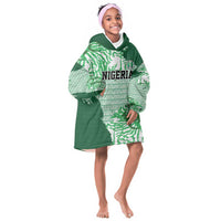 Custom Nigeria Fooball Kid Wearable Blanket Hoodie Super Eagles National Pride