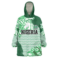 Custom Nigeria Fooball Kid Wearable Blanket Hoodie Super Eagles National Pride