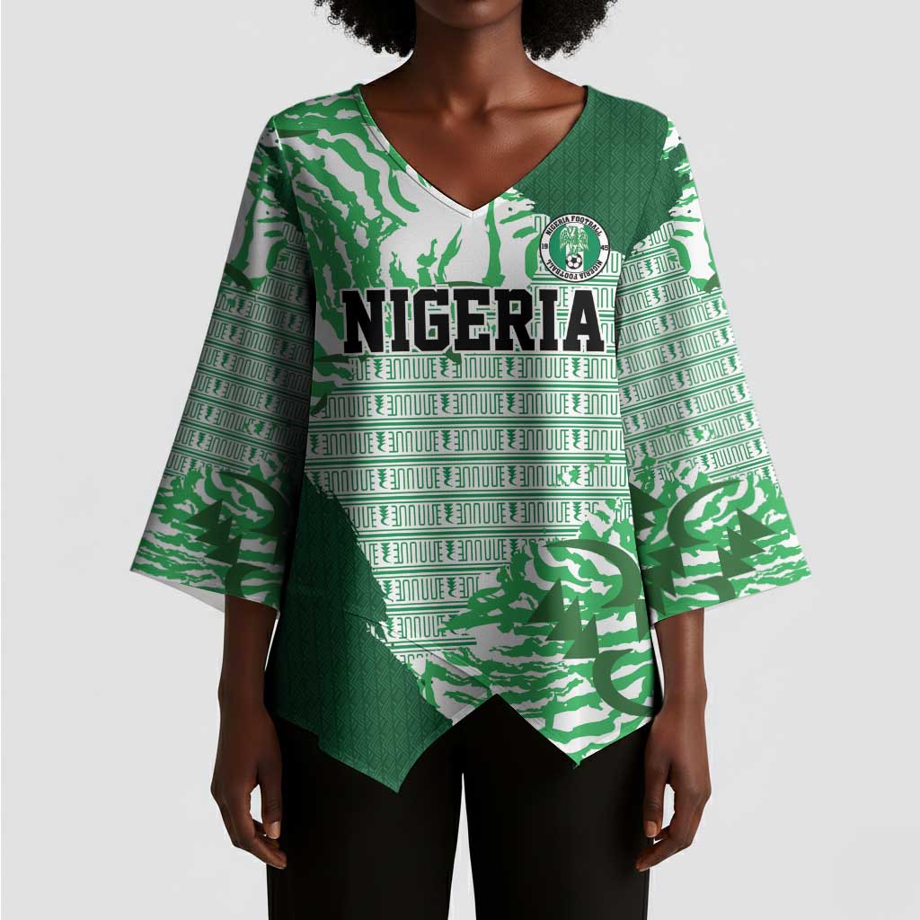 Custom Nigeria Fooball Kimono Sleeve Blouse Super Eagles National Pride