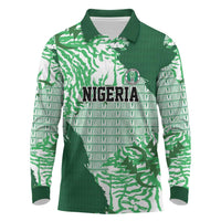 Custom Nigeria Fooball Long Sleeve Polo Shirt Super Eagles National Pride