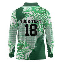 Custom Nigeria Fooball Long Sleeve Polo Shirt Super Eagles National Pride