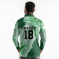 Custom Nigeria Fooball Long Sleeve Polo Shirt Super Eagles National Pride