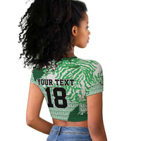 Custom Nigeria Fooball Raglan Cropped T shirt Super Eagles National Pride