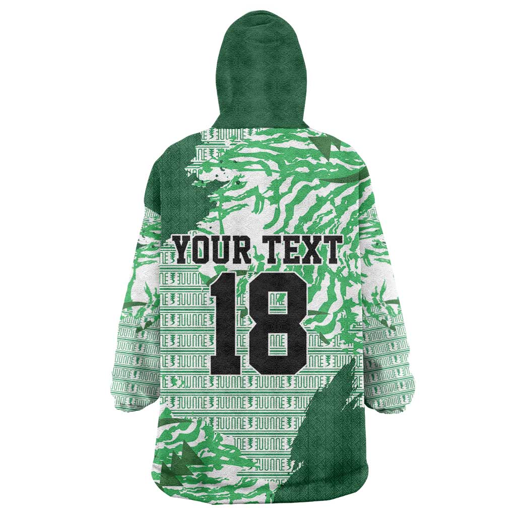 Custom Nigeria Fooball Wearable Blanket Hoodie Super Eagles National Pride