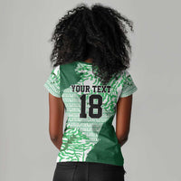 Custom Nigeria Fooball Women V-Neck T-Shirt Super Eagles National Pride