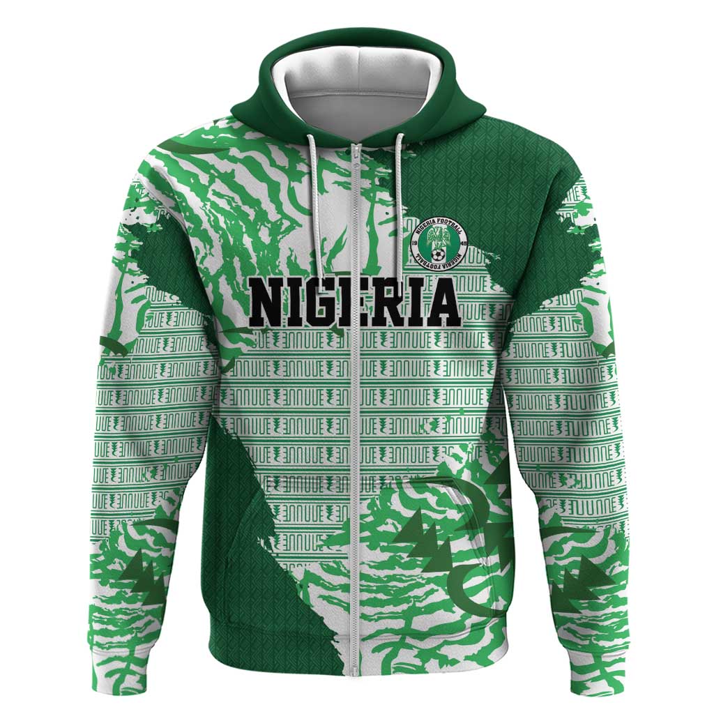 Custom Nigeria Fooball Zip Hoodie Super Eagles National Pride