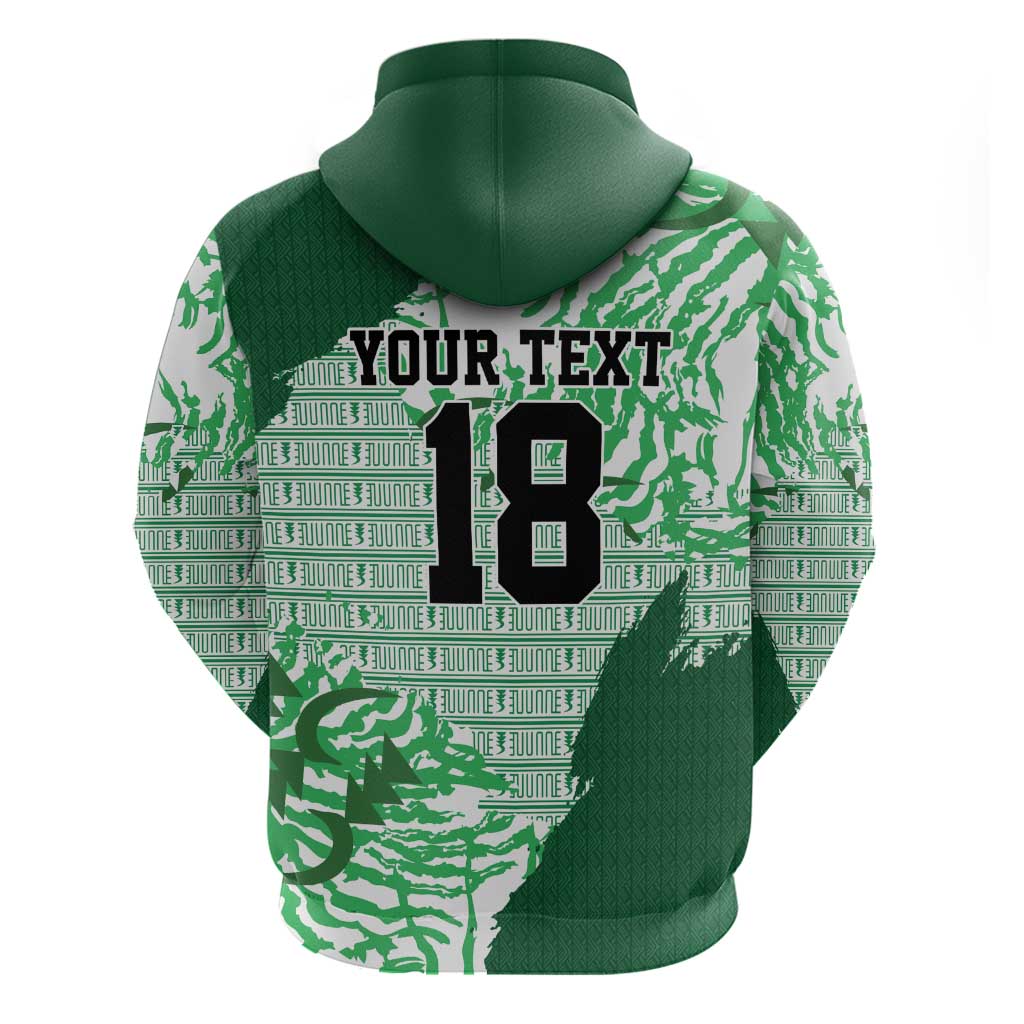 Custom Nigeria Fooball Zip Hoodie Super Eagles National Pride