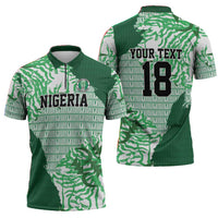 Custom Nigeria Fooball Zipper Polo Shirt Super Eagles National Pride