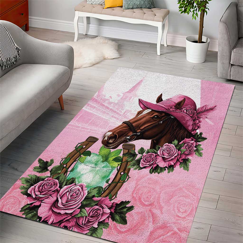 Kentucky Horse Racing Area Rug Mint Julep Cocktail