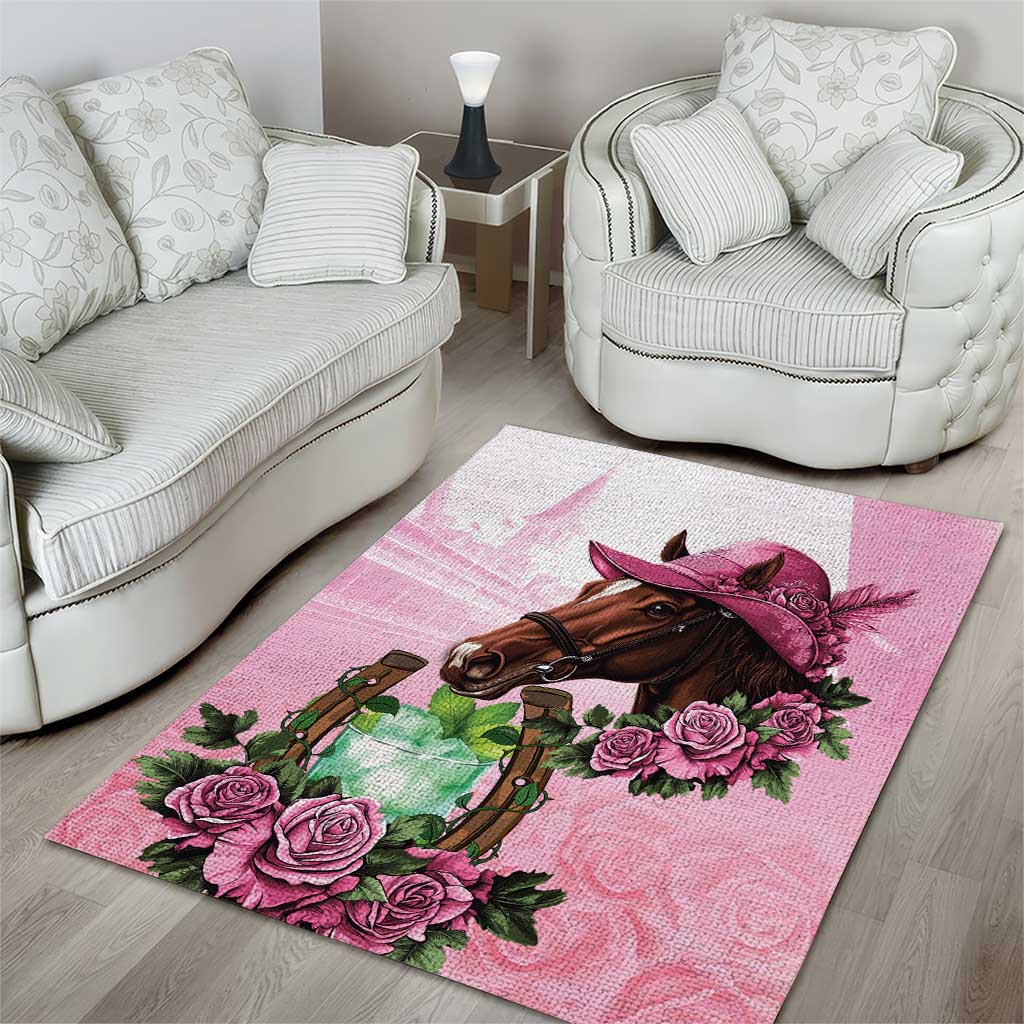 Kentucky Horse Racing Area Rug Mint Julep Cocktail