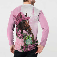 Kentucky Horse Racing Button Sweatshirt Mint Julep Cocktail