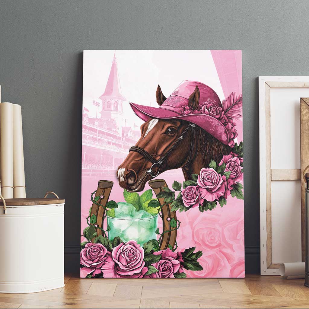 Kentucky Horse Racing Canvas Wall Art Mint Julep Cocktail