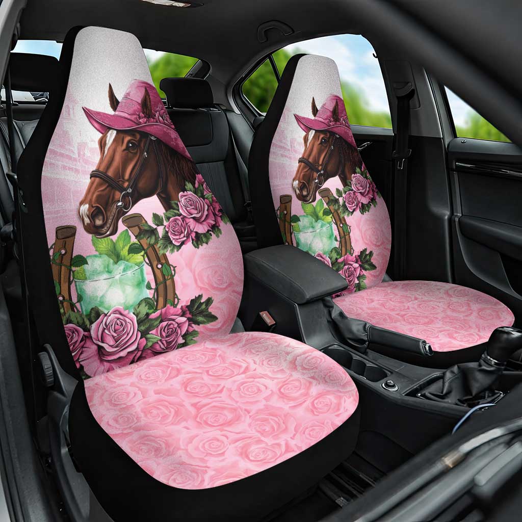 Kentucky Horse Racing Car Seat Cover Mint Julep Cocktail