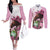 Kentucky Horse Racing Couples Matching Off The Shoulder Long Sleeve Dress and Long Sleeve Button Shirt Mint Julep Cocktail