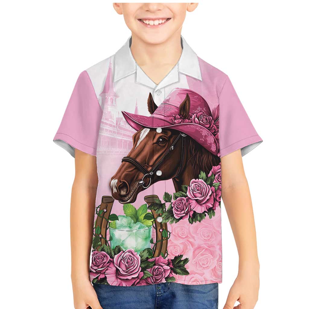 Kentucky Horse Racing Family Matching Mermaid Dress and Hawaiian Shirt Mint Julep Cocktail