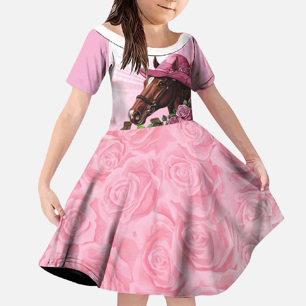 Kentucky Horse Racing Family Matching Off Shoulder Maxi Dress and Hawaiian Shirt Mint Julep Cocktail