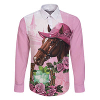 Kentucky Horse Racing Family Matching Off Shoulder Maxi Dress and Hawaiian Shirt Mint Julep Cocktail