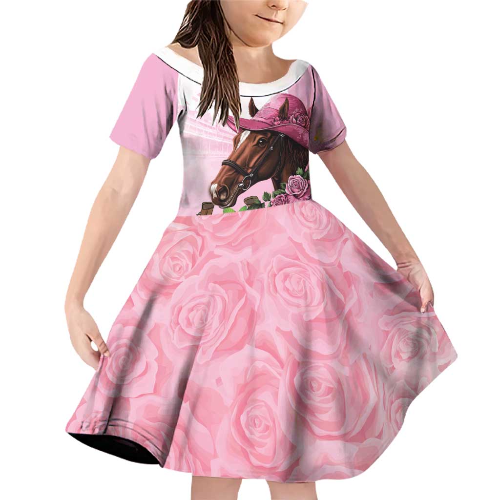 Kentucky Horse Racing Family Matching Off Shoulder Short Dress and Hawaiian Shirt Mint Julep Cocktail