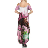 Kentucky Horse Racing Family Matching Summer Maxi Dress and Hawaiian Shirt Mint Julep Cocktail