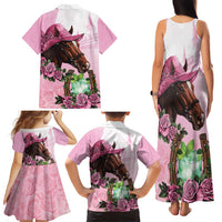 Kentucky Horse Racing Family Matching Tank Maxi Dress and Hawaiian Shirt Mint Julep Cocktail