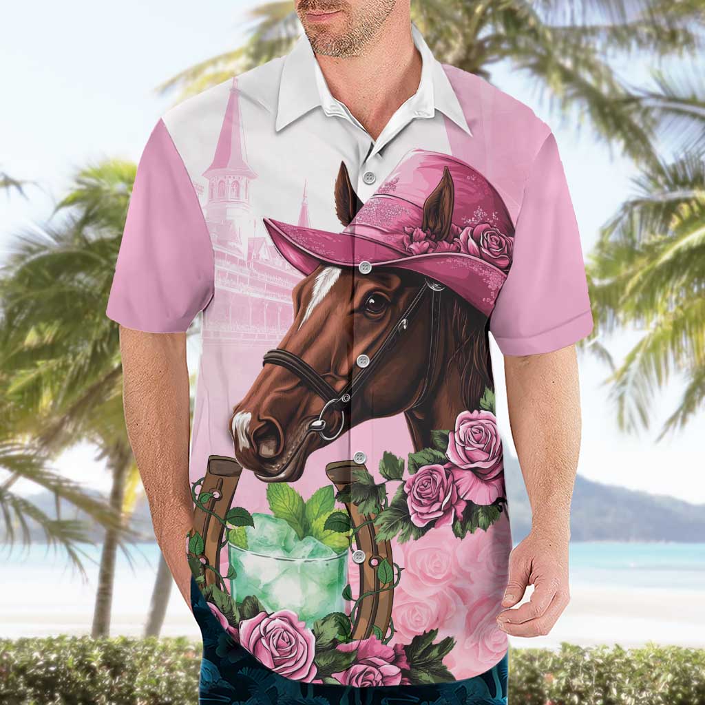 Kentucky Horse Racing Hawaiian Shirt Mint Julep Cocktail