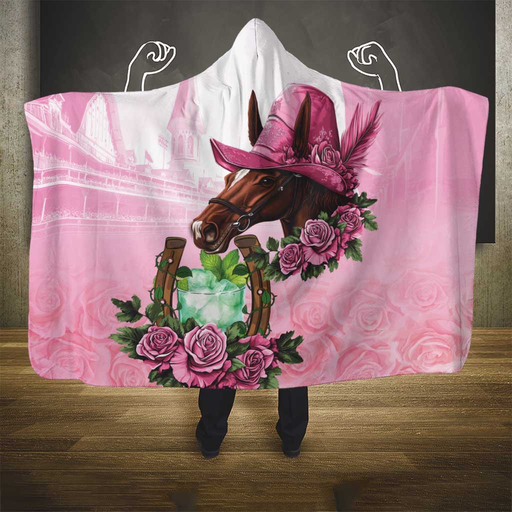 Kentucky Horse Racing Hooded Blanket Mint Julep Cocktail