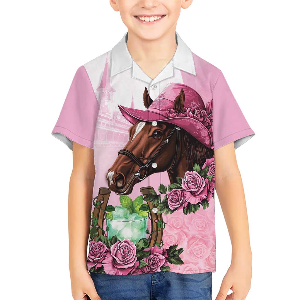 Kentucky Horse Racing Kid Hawaiian Shirt Mint Julep Cocktail