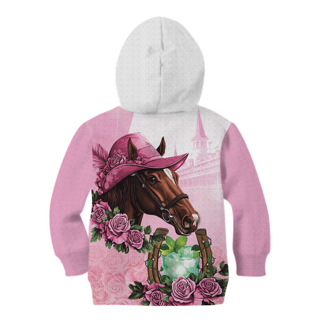 Kentucky Horse Racing Kid Hoodie Mint Julep Cocktail