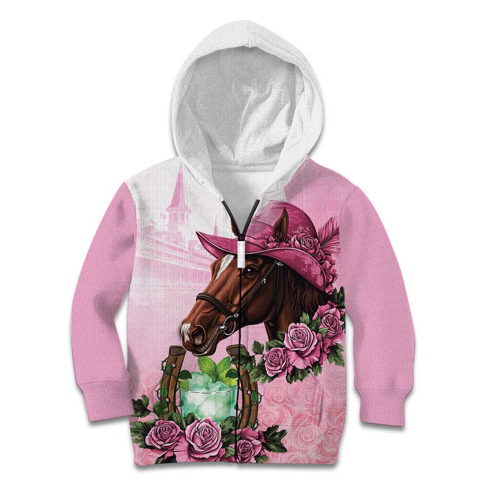 Kentucky Horse Racing Kid Hoodie Mint Julep Cocktail