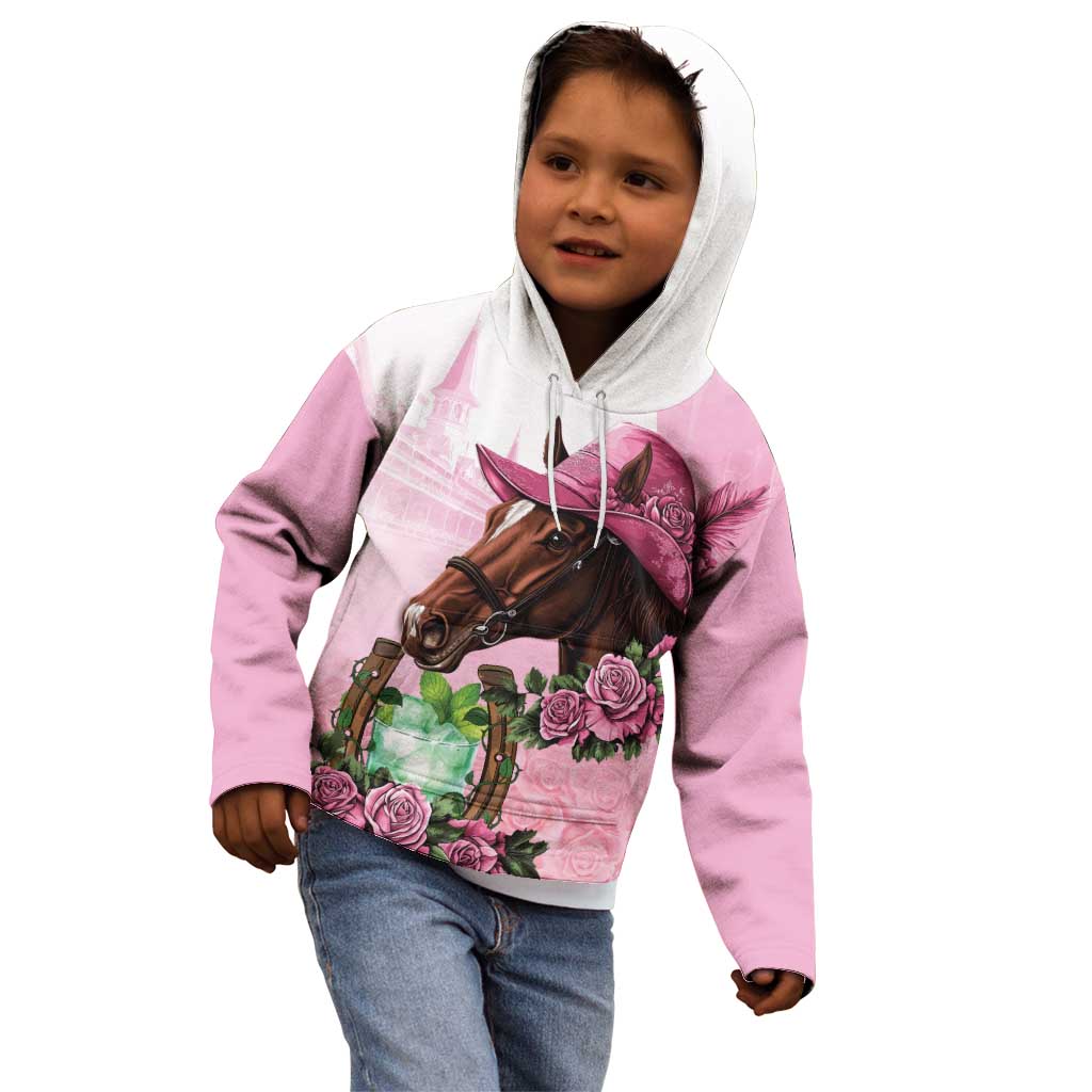 Kentucky Horse Racing Kid Hoodie Mint Julep Cocktail