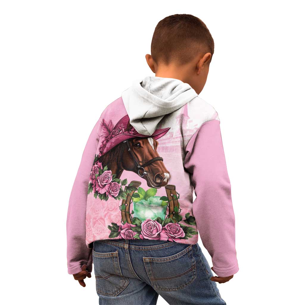 Kentucky Horse Racing Kid Hoodie Mint Julep Cocktail