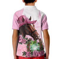 Kentucky Horse Racing Kid Polo Shirt Mint Julep Cocktail