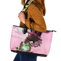 Kentucky Horse Racing Leather Tote Bag Mint Julep Cocktail