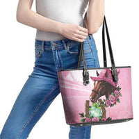 Kentucky Horse Racing Leather Tote Bag Mint Julep Cocktail