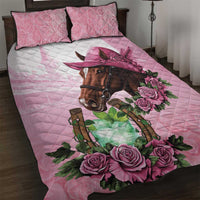 Kentucky Horse Racing Quilt Bed Set Mint Julep Cocktail