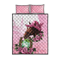 Kentucky Horse Racing Quilt Bed Set Mint Julep Cocktail