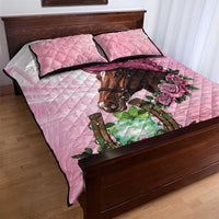 Kentucky Horse Racing Quilt Bed Set Mint Julep Cocktail
